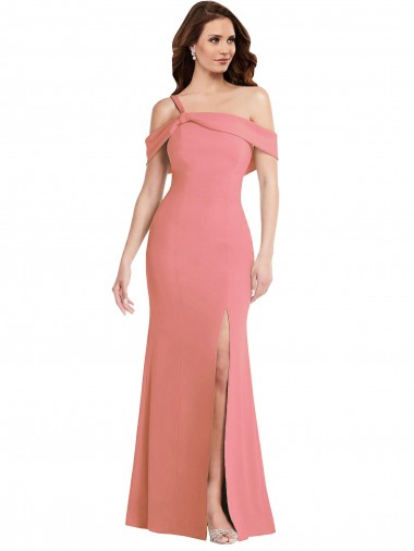 Sleeveless One Shoulder Stretch Crepe Hot Pink Long Semi Formal Evening Dress / Prom Dress / Bridesmaid Dress Cardiff