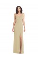 Sleeveless Square Neck Stretch Crepe Champagne Long Formal Evening Gown / Prom Dress / Bridesmaid Dress Cardiff