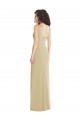 Sleeveless Square Neck Stretch Crepe Champagne Long Formal Evening Gown / Prom Dress / Bridesmaid Dress Cardiff
