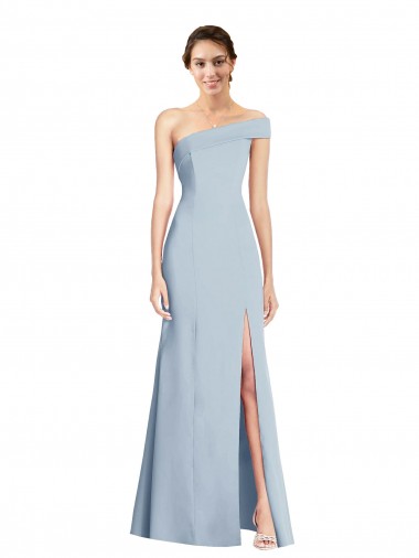 Sleeveless Off the Shoulder Stretch Crepe Light Sky Blue Long Formal Evening Gown / Prom Dress / Bridesmaid Dress Cardiff