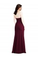 Sleeveless Strapless Stretch Crepe Burgundy Gold Long Semi Formal Evening Dress / Prom Dress / Bridesmaid Dress Cardiff