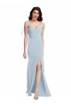 Sleeveless Strapless Stretch Crepe Light Sky Blue Long Bridesmaid Dress / Formal Dress Cardiff