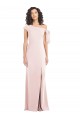 Cap Sleeves Off the Shoulder Stretch Crepe Pink Long Formal Evening Gown / Prom Dress / Bridesmaid Dress Cardiff