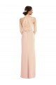 Sleeveless Halter Neck Stretch Crepe Nude Long Formal Evening Gown / Prom Dress / Bridesmaid Dress Cardiff