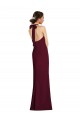 Sleeveless Halter Neck Stretch Crepe Burgundy Gold Long Semi Formal Evening Dress / Prom Dress / Bridesmaid Dress Cardiff