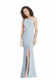 Sleeveless Halter Neck Stretch Crepe Light Sky Blue Long Evening Dress / Bridesmaid Dress Cardiff