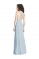 Sleeveless Halter Neck Stretch Crepe Light Sky Blue Long Evening Dress / Bridesmaid Dress Cardiff