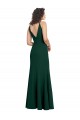 Sleeveless V-Neck Stretch Crepe Midnight Green Long Formal Dress / Bridesmaid Dress Cardiff