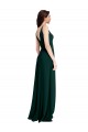 Sleeveless V-Neck Stretch Crepe Midnight Green Long Formal Evening Gown / Prom Dress / Bridesmaid Dress Cardiff