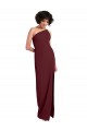 Sleeveless One Shoulder Stretch Crepe Burgundy Gold Long Formal Evening Gown / Prom Dress / Bridesmaid Dress Cardiff