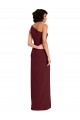 Sleeveless One Shoulder Stretch Crepe Burgundy Gold Long Formal Evening Gown / Prom Dress / Bridesmaid Dress Cardiff