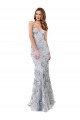 Sleeveless High Neck Stretch Crepe & Sequin Tulle Silver Long Formal Evening Gown / Prom Dress / Bridesmaid Dress Cardiff