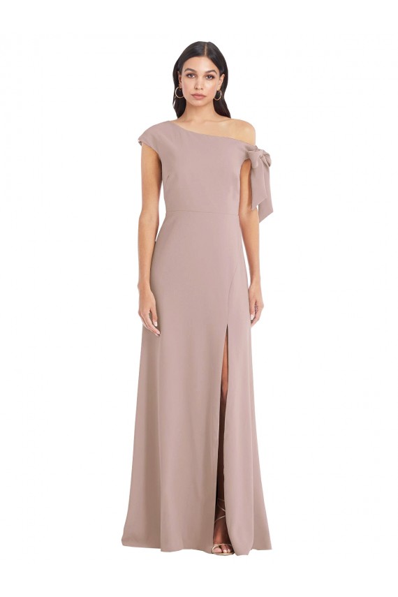 Sleeveless Off the Shoulder Stretch Crepe Dusty Pink Long Formal Evening Gown / Prom Dress / Bridesmaid Dress Cardiff