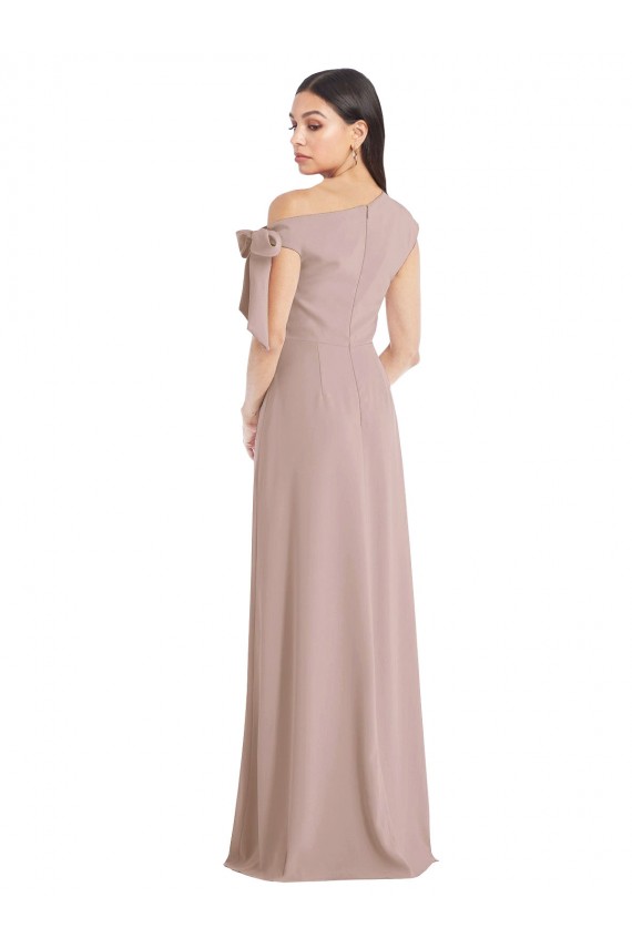 Sleeveless Off the Shoulder Stretch Crepe Dusty Pink Long Formal Evening Gown / Prom Dress / Bridesmaid Dress Cardiff
