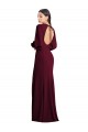 Puff Sleeves Bateau Neck Stretch Crepe Burgundy Gold Long Formal Dress / Bridesmaid Dress Cardiff