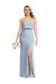 Sleeveless Strapless Stretch Crepe Light Sky Blue Long Semi Formal Evening Dress / Prom Dress / Bridesmaid Dress Cardiff