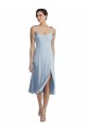 Sleeveless Sweetheart Stretch Crepe Light Sky Blue Midi Length Evening Gown / Prom Dress / Bridesmaid Dress Cardiff