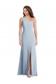 Sleeveless One Shoulder Stretch Crepe Light Sky Blue Long Formal Evening Gown / Prom Dress / Bridesmaid Dress Cardiff