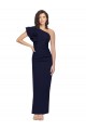 Sleeveless One Shoulder Stretch Crepe Dark Navy Sheath Long Formal Evening Gown / Prom Dress / Bridesmaid Dress Cardiff