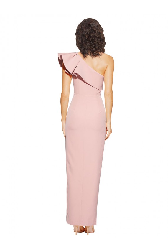 Sleeveless One Shoulder Stretch Crepe Mauve Long Formal Evening Gown / Prom Dress / Bridesmaid Dress Cardiff