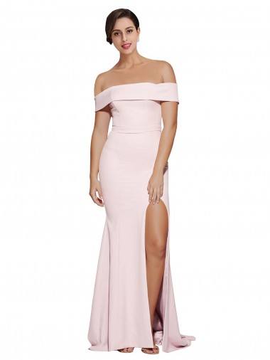 Sleeveless Square Neck Stretch Crepe Pink Sweep Train Formal Evening Gown / Prom Dress / Bridesmaid Dress Cardiff