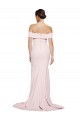Sleeveless Square Neck Stretch Crepe Pink Sweep Train Formal Evening Gown / Prom Dress / Bridesmaid Dress Cardiff