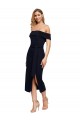 Sleeveless Square Neck Stretch Crepe Black Midi Length Formal Evening Gown / Prom Dress / Bridesmaid Dress Cardiff