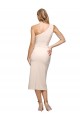 Sleeveless One Shoulder Stretch Crepe Nude Midi Length Formal Evening Gown / Prom Dress / Bridesmaid Dress Cardiff