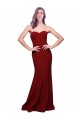 Sleeveless Strapless Stretch Crepe Burgundy Long Formal Evening Gown / Prom Dress / Bridesmaid Dress Cardiff