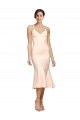 Sleeveless V-Neck Stretch Crepe Nude Midi Length Evening Gown / Prom Dress / Bridesmaid Dress Cardiff