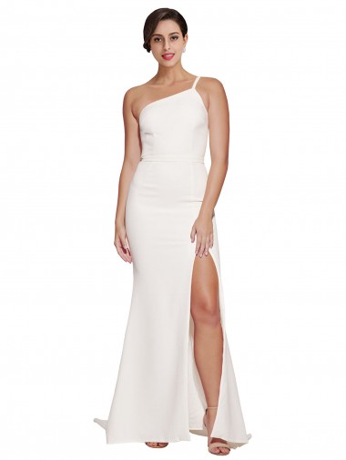 Sleeveless Strapless Stretch Crepe Ivory Sweep Train Semi Formal Evening Dress / Prom Dress / Bridesmaid Dress Cardiff