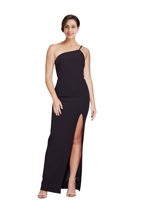 Sleeveless Strapless Stretch Crepe Black Long Formal Evening Gown / Prom Dress / Bridesmaid Dress Cardiff