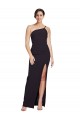 Sleeveless Strapless Stretch Crepe Black Long Formal Evening Gown / Prom Dress / Bridesmaid Dress Cardiff