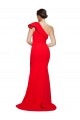 Sleeveless One Shoulder Stretch Crepe Red Sweep Train Semi Formal Evening Dress / Prom Dress / Bridesmaid Dress Cardiff