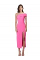 Sleeveless One Shoulder Stretch Crepe Fuchsia Midi Length Formal Evening Gown / Prom Dress / Bridesmaid Dress Cardiff