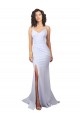 Sleeveless High Neck Stretch Crepe White Long Beach Wedding Dress Cardiff