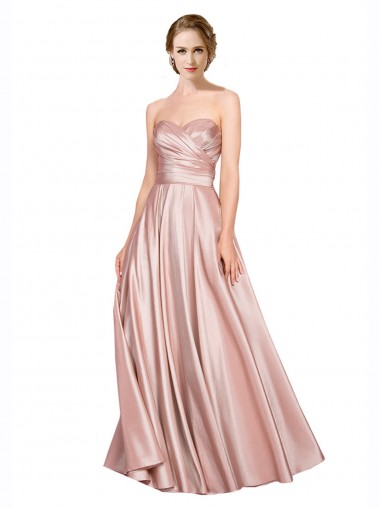 Sleeveless Strapless Stretch Satin Long Black Tie Evening Gown / Prom Dress / Bridesmaid Dress Cardiff