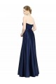 Sleeveless Sweetheart Stretch Satin Dark Navy Long Black Tie Evening Gown / Bridesmaid Dress Cardiff