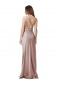Sleeveless One Shoulder Stretch Satin Dusty Pink Long Formal Evening Gown / Prom Dress / Bridesmaid Dress Cardiff
