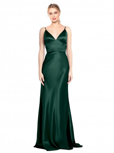 Sleeveless High Neck Stretch Satin Hunter Long Formal Evening Gown / Prom Dress / Bridesmaid Dress Cardiff