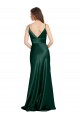 Sleeveless High Neck Stretch Satin Hunter Long Formal Evening Gown / Prom Dress / Bridesmaid Dress Cardiff