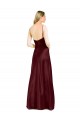 Sleeveless V-Neck Stretch Satin Burgundy Gold Long Bridesmaid Dress / Evening Dress Cardiff
