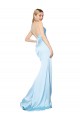 Sleeveless V-Neck Stretch Satin Light Sky Blue Long Formal Evening Gown / Prom Dress / Bridesmaid Dress Cardiff
