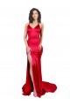 Sleeveless Sweetheart Stretch Satin Red Long Formal Evening Gown / Prom Dress / Bridesmaid Dress Cardiff