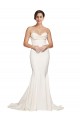 Sleeveless Strapless Stretch Satin Ivory Sweep Train Formal Evening Gown / Prom Dress / Bridesmaid Dress Cardiff