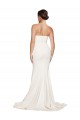 Sleeveless Strapless Stretch Satin Ivory Sweep Train Formal Evening Gown / Prom Dress / Bridesmaid Dress Cardiff