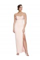Sleeveless Cowl Neck Stretch Satin Long Formal Evening Gown / Prom Dress / Bridesmaid Dress Cardiff