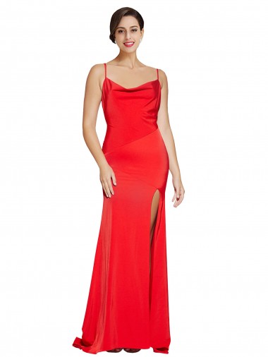 Sleeveless Strapless Stretch Satin Red Long Formal Evening Gown / Prom Dress / Bridesmaid Dress Cardiff