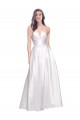 Sleeveless Strapless Stretch Satin White Long Formal Evening Gown / Prom Dress / Bridesmaid Dress Cardiff