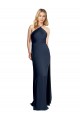 Sleeveless Halter Neck Stretch Satin Dark Navy Long Formal Evening Gown / Prom Dress / Bridesmaid Dress Cardiff